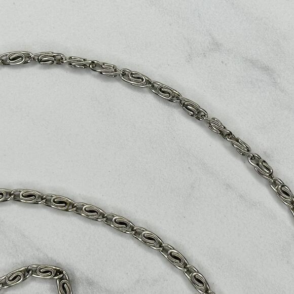 Silver Tone Swirl Chain Purse Strap 47" Crossbody Bag Replacement ✨ - Picture 4 of 13